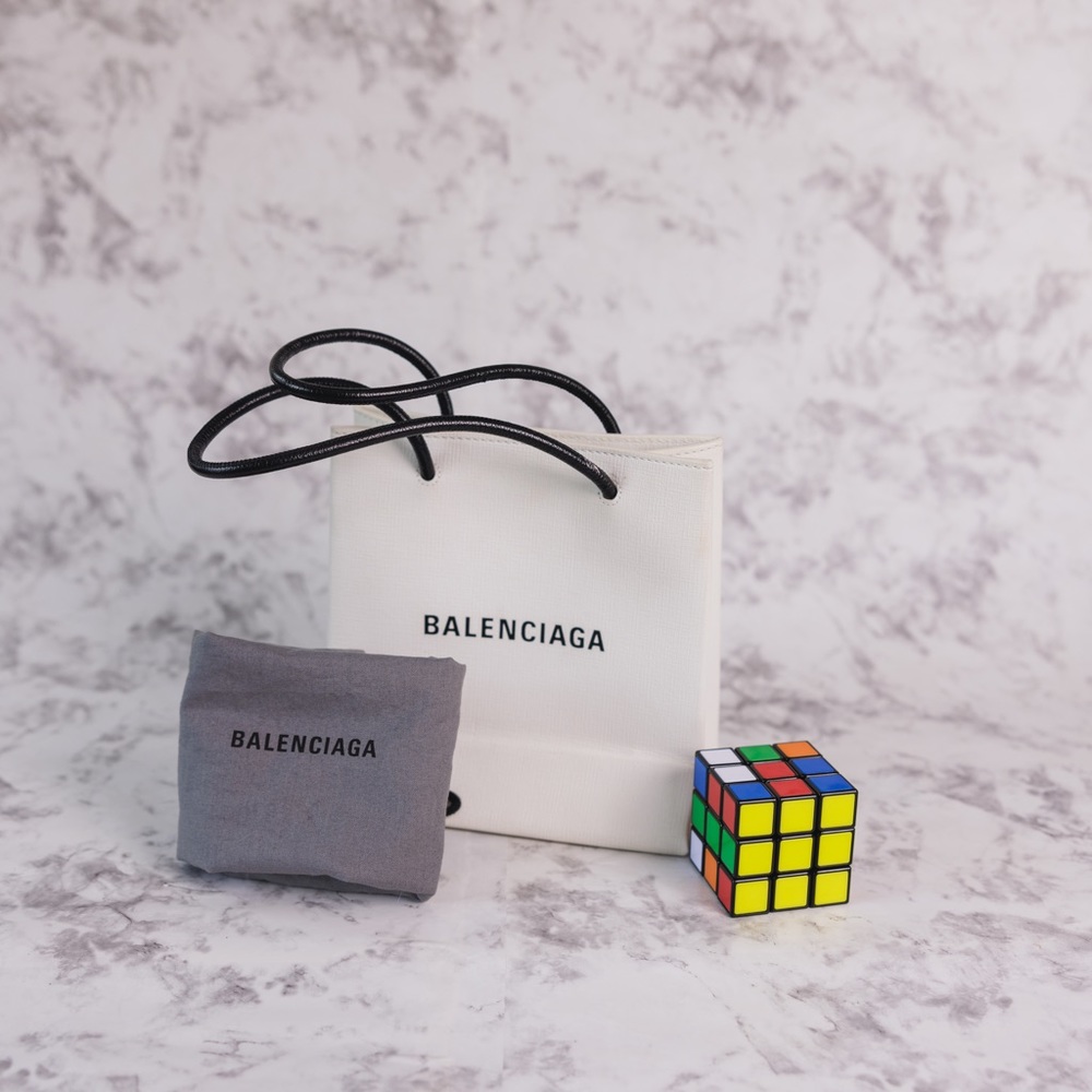 Balenciaga Mini Shopping Bag in Textured Calfskin Leather